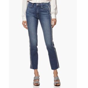 White stripe paige hoxton straight ankle jean